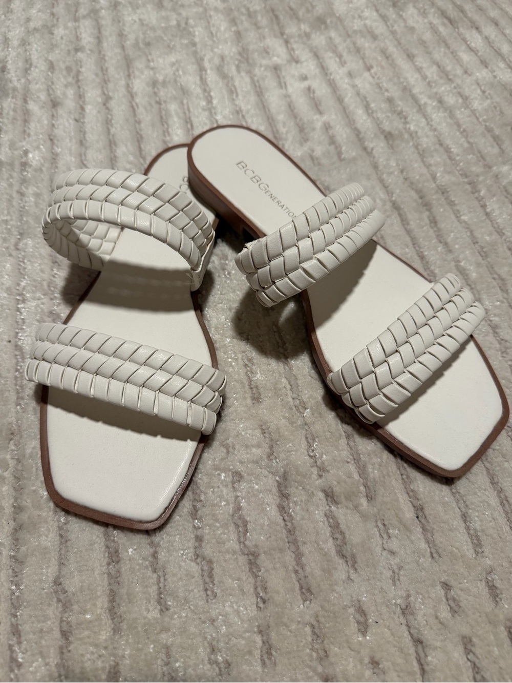 BCBGeneration Braided Double-Strap Slide Sandals